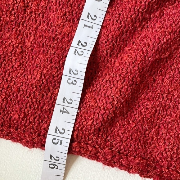 L Love Burgandy Red Loose Knit V-Neck Long Sleeve Sweater - Picture 11 of 13